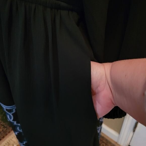 Lane Bryant Dress Party Cocktail Black Blue Geometric Print Size 18 1X - Picture 5 of 9